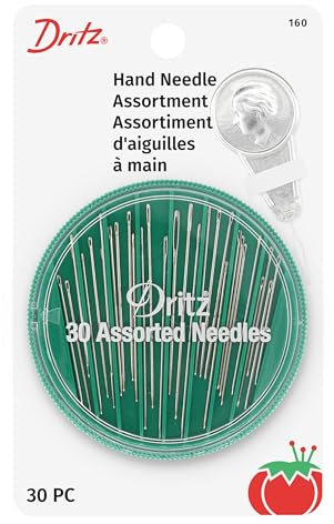 Dritz 160 Hand Needle Compact & Needle Threader, Assorted Sizes & Styles (30-Count)