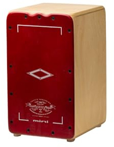 CAJON RUMBERO - Pepote (Pepillo) Colores (Tapa Roja) (21x 21 x 41 Cm.)