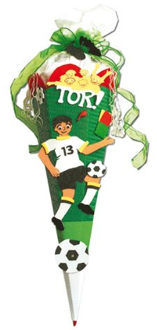 BASTELSET Schultüte - Fußball 50 cm - 6 - eckig - Zuckertüte Roth Fussball Ball