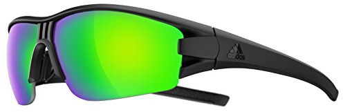 Adidas Brille evil eye halfrim ad08 - 9100 black matt green mirror (X-Small)