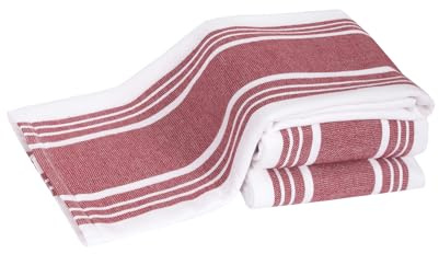 All-Clad Dual-Purpose Kitchen Towels: Highly Absorbent - 100% Cotton, 17x30 Dish Towels for Cleaning & Drying Dishes & Glassware, 3-Pack, Chili