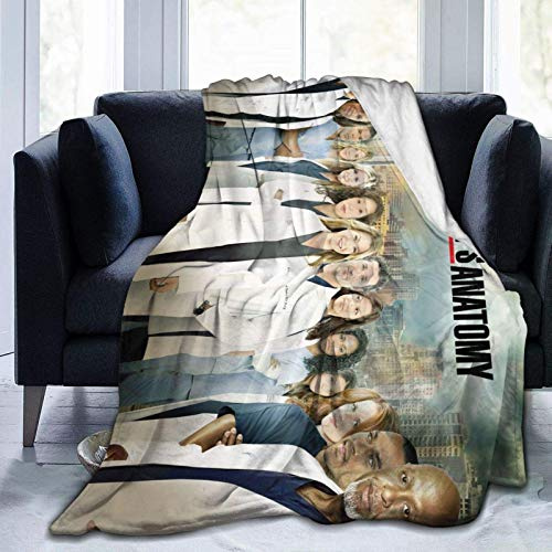 N A Grey's Anatomy All Characters Decke Grey's Anatomy Merchandise Fuzzy Micro Soft Flanell Überwurf Decke 152,4 x 127 cm