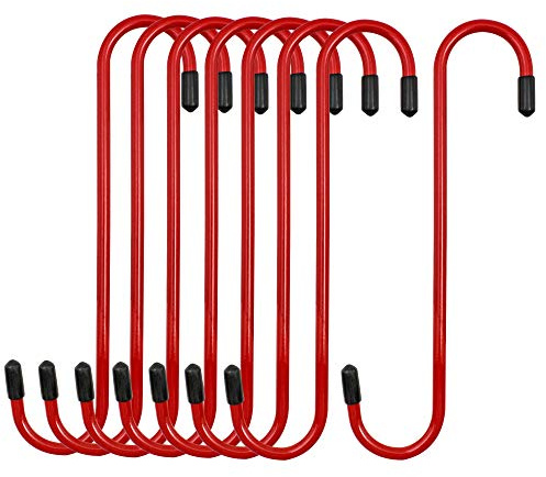 4LIFETIMELINES Brake Caliper Hanger Hooks, Durable Steel, Red Powder Coated with Rubber Tips, for Automotive Work on Brake Axle and Suspesion Systems - 8 Pack
