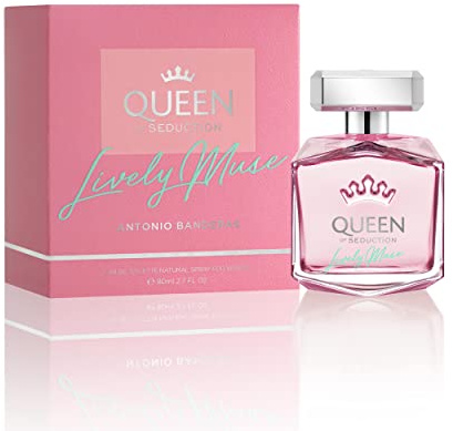 Banderas Perfumes - Queen of Seduction, Lively Muse - Eau de Toilette for Women - Long Lasting - Charming and Romantic Fragance - Floral and Fruity Notes - Ideal for Day Wear - 80 ml