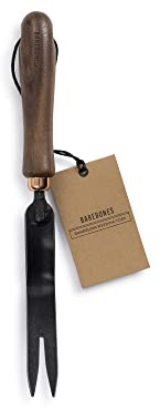 Barebones Dandelion Weeding Fork - Gardening Hand Tools - Japanese Hand Weeder, Weed Puller, and Weed Remover Tool (Walnut/Black)