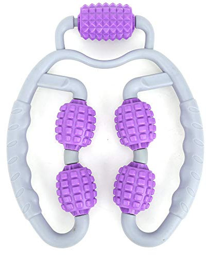 Cocoarm Muskel Massageroller Massagegerät Faszienroller 360° Muskelroller Triggerpunkt Massagegerät für Nacken Schulter Oberschenkel Beine Arme für Entspannung Selbstmassage(Beinmassagegerät lila)