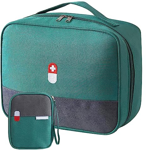 Medikamententasche Reiseapotheke, Reiseapotheke Tasche, Große Kapazität Wasserdichte Notfalltasche, Leer Erste Hilfe Medizin Aufbewahrungstasche, Tragbar Medikament Tasche für Reisen Home Büro (D)