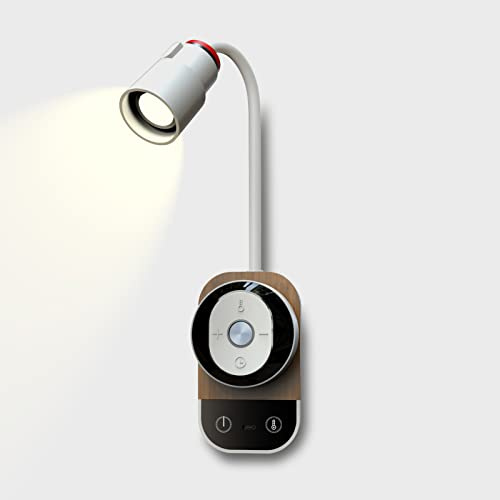 LED Schwanenhals Leselampe Wandlampe mit Touch Schalter, USB Aufladbar Bettlampe Wandleuchte 4W Fernbedienung Dimmbar, Akku Batterie Modern Wand Nachtlicht für Schlafzimmer Büro Arbeitszimmer,Weiß