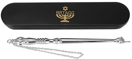 BRTAGG Puntero de Yad Torah 4648, puntero de la Biblia, herramienta de lectura de la Biblia (Plateado, 17cm)