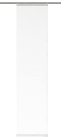 Home WOHNIDEEN | Schiebevorhang Rom aus Dekostoff Seidenoptik - Uni | 245 x 60 cm | weiß | Blickdicht | OHNE Zubehör