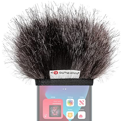 Gutmann Mikrofon Windschutz Fell für Apple iPhone 14 & 15/14 & 15 Pro / 14 & 15 Pro Max Mercury Handgefertigt in Deutschland