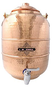 Aakrati Kupfer Wasserspender Behälter Topf Tank, Lagerung Wasser Haus Küche Garten, vorteilhaft für die Gesundheit, 6 Ltr. (6 Ltr)