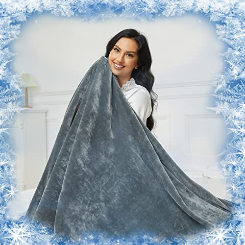 Uplayteck Cooling Blankets for Hot Sleepers - Double-sided Soft Bed Throw Summer Blankets, Q-Max>0.4 Technology Fabric, Breathable Cold Bed Blanket for Night Sweats Sofa Home Office - 59x79, Grey