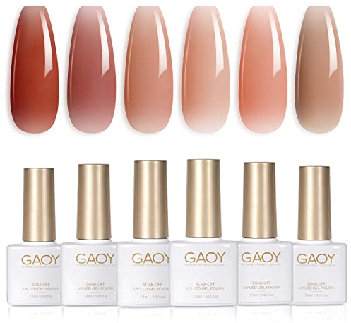 GAOY Gel Set di 6 colori tra cui rosso rosa nudo Kit di smalto U V LED Smalto per unghie a casa fai da te Manicure Salone delle unghie Vernice