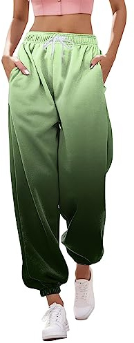 Jogginghose Damen - Haremshose Loose Yoga Hosen Sporthosen Elastischer Bund Sweatpants High Waist Sweatpants Gradient Print Freizeithose Trainingshose Fitnesshose Stoffhose