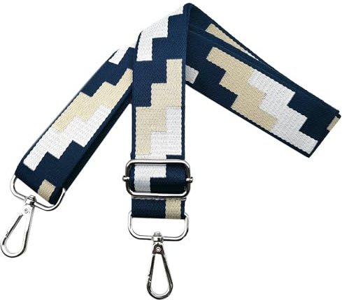 Taschengurte zum Wechseln Verstellbarer Schultergurt für Taschen, Taschengurt Breit 3.8 cm Schulterriemen mit Silber Karabiner für Damen Tragegurt Schultertasche und Handtaschen, Blau, J3