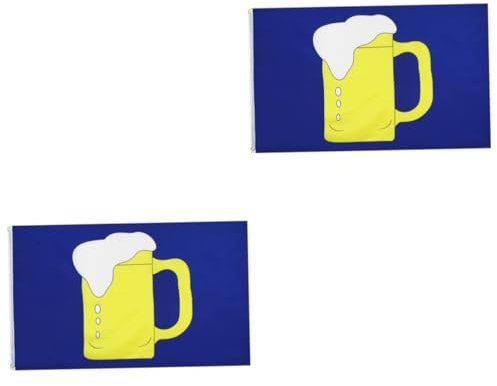 Happyyami 2St Streifenflagge Wandschilder Bierparty-Banner biergläser Wohnkultur Embleme Flagge aus Bierglas Flagge für Party Haushalt das Schild gestreifte Flagge schmücken