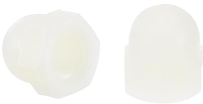 sourcing map M8x1.25 Acorn Cap Nuts, 100Pcs Nylon Dome Cap Head Acorn Nut Hardware Nuts for Bolt Cover, White
