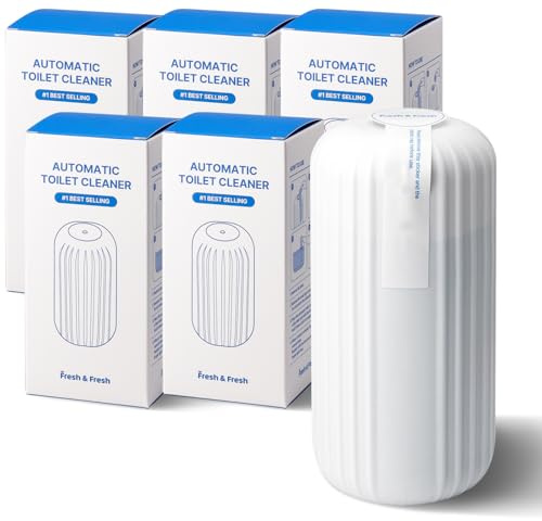 Fresh & Fresh Automatic Toilet Bowl Cleaners - 5 Bottles(UPTO 2500 FLUSHES/Bottle), Commercial and Residential Cleaner 3-4 MONTH Lasting Toilet Bowl Cleaner Bottle