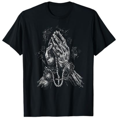 Christentum betende Hände Rosenkranz betende Hände T-Shirt