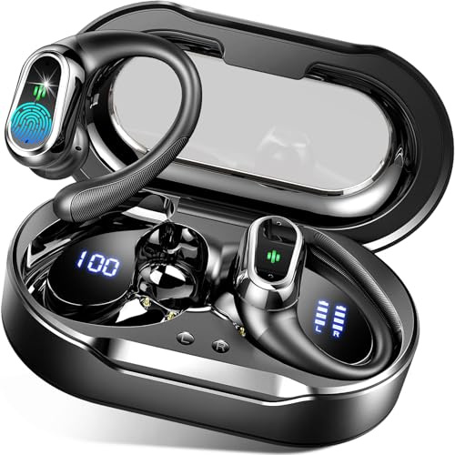 Cuffie Bluetooth Sport, Auricolari Bluetooth 5.3 con ENC Riduzione del Rumore Mic, 50H Cuffie Wireless Bluetooth HiFi Stereo, IP7 Impermeabili, Auricolari Senza fili Sport Display LED, Controllo Touch