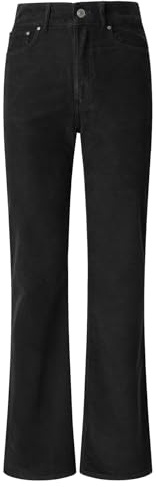 Pepe Jeans dam hög midja utsvängd WILLA manchesterbyxor, svart (svart), 30W/32L, svart (svart), 30W x 32L