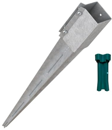 [FIXINGS DIRECT] Galvanised 75mm (3) Industrial Fence Post Spike Support Long Drive Down Post Spike And Fence Post Spikes For Wooden Posts (Free Includes Driving Tool) (1, 75mm)