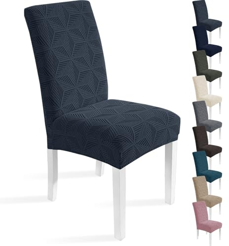 Ystyle Universale Stretch Stuhlbezug 4er Set, Dunkel Grau | Elastische Stuhlbezüge, Waschbar Chair Covers, Dekoration Hussen für Stühle, Komfort Stuhlbezug für Haus Hotel Bankett