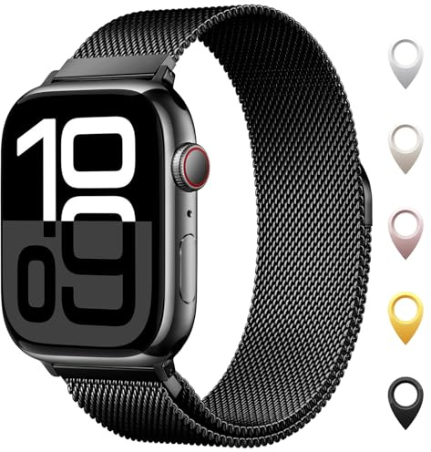 Original Milanaise Ersatzarmband Kompatibel mit Apple Watch Armband 40mm 42mm(Series 11 &10) 41mm 38mm, Elegant Magnetische Metall Edelstahl Armbänder für iWatch Series 11 10 9 8 7 6 5 4 3 SE 3/2/1
