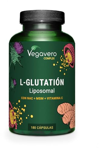 Vegavero L-Glutathione Complex | 180 Capsules | with Glycin, PureWay-C Vitamin C Liposomal and MSM | NO Additives | Vegan