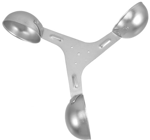 OSALADI 3-cup Wind Speed Sensor Anemometer Cup Replacement Aluminum Alloy 200mm Diameter Silver Wind Measurement Air Flow Gauge for Outdoor Weather Instruments