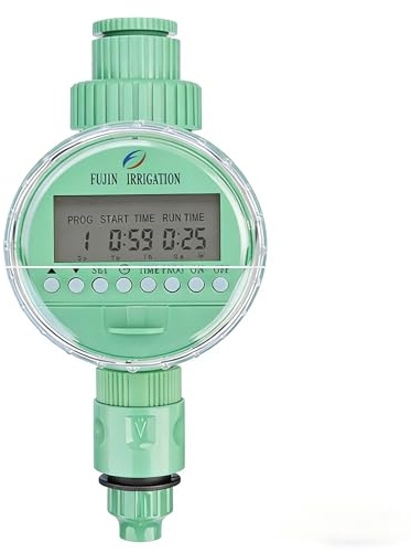 Ordenador de riego con Pantalla LCD, Resistente y Duradero, Color Verde Claro