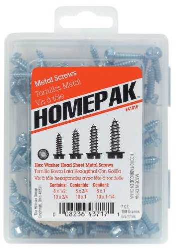 HOMEPAK 41816 Hex Washer Head Sheet Metal Screws
