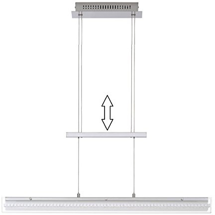 Trango Design LED Pendelleuchte, Esstischleuchte höhenverstellbar in Chrom 4338-018