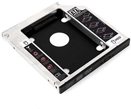 Duronic SATA HD Caddy Case 2nd HDD HD Caddy Case for 9.5mm Laptop CD/DVD Optical Drive Bay