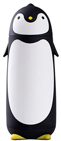 Edelstahl-Thermobecher in niedlichem Pinguin-Design 280 ml (Schwarz)