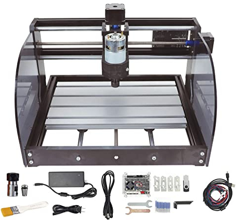 RATTMMOTOR CNC-3018-PRO MAX CNC Router Machine Kit DIY Mini CNC Wood Router Machine 3 Axis GRBL Control Engraver Milling Cutting Machine Working Area 300x180x45mm for Plastic/Wood/Acrylic/PVC/PCB