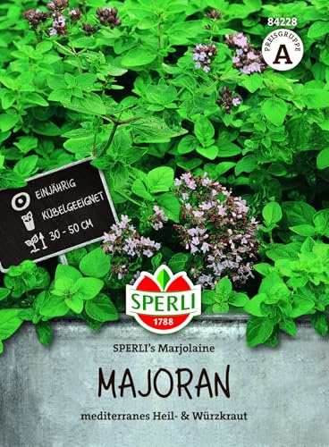 Sperli Graines de majorée SPERLI's Marjolaine 84228 – Graines aromatiques pour cuisine méditerranéenne, idéales pour l'extérieur et le balcon, taux de germination élevé, graines de marjolaine