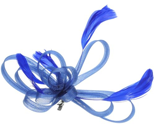 minkissy Pince à cheveux en maille pour femme - Accessoire de coiffure années 1920 - Pour mariage, cocktail, fête (bleu roi)