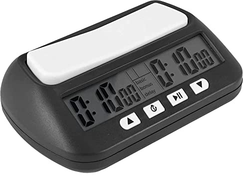 Onmancy Schachuhr, Digitaler Schach- und Spiel-, Tragbare -Mehrzweck-Uhr Schwarz