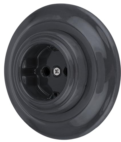 Presa da incasso in porcellana, stile retrò, All-in-One, serie PR1, grigio scuro