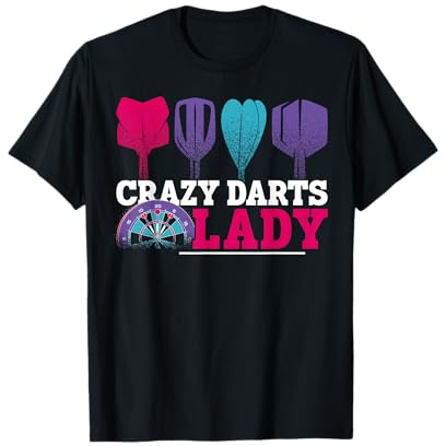 Dartscheibe für Mädchen, Vintage-Stil, Crazy Dart-Dame T-Shirt