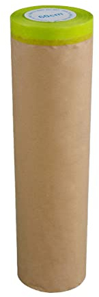 Comforight Pre-taped Masking Paper for Spraying,Car Masking Paper,Masking Film for Auto Wall Furniture Painting and Spraying Protection（24 x 49ft/60cmx15m