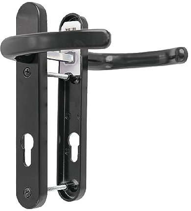 TSS UPVC Door Handle Set in Anthracite Grey, 92mm PZ (Centres), Lever/Lever, Screw to Screw 122mm with Backplate 212mm x 34mm - Grey Replacement PVC Door Handle