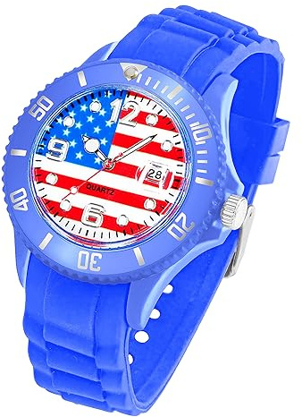Taffstyle Silikon Armbanduhr Quarz Fan Uhr WM & EM Länder Flaggen