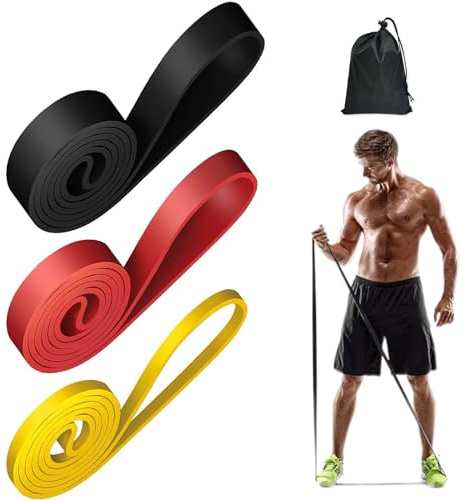 XUTONG Bande Élastique Musculation, 3 Niveaux Différent, Elastique Musculation,étirement pour Yoga, Pilates, Yoga, Bande de résistance avec ancrage pour Porte et Coussinet de Main