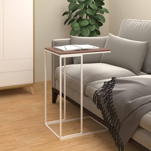 LAPOOH Beistelltisch, Kleiner Tisch, Sofatisch, Side Table, Laptop Tisch, Pflanzenhocker, Druckertisch, Telefontisch, Sofa Table, Tabletttisch, Weiß 40x30x59 cm Holzwerkstoff