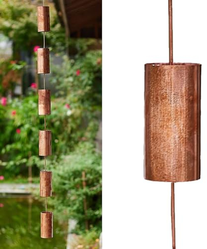Regenablaufkette Regenrinnenketten aus Kupfer für Die Traufenentwässerung, Äußerer Regenglockenspiel-Regenwasserkollektor, Gartendekoration, Regenketten, Fallrohre, 6 Tassen/m ( Color : Copper , Size
