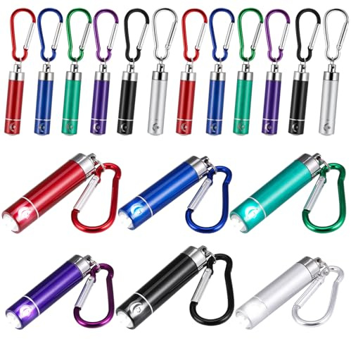 Kssvzz 18 Stück Mini Aluminium Taschenlampe Schlüsselanhänger