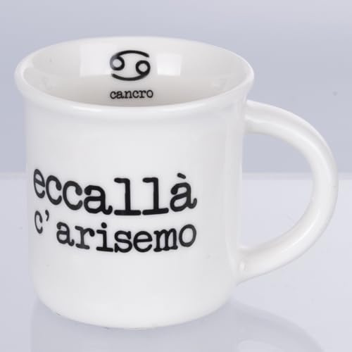 Tazzina caffè 90 ml in porcellana, cancro, S.P.Q.eRe Zodiaco